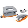 Leitz Urban Chic, Set Mini Cucitrice e Mini Perforatore, Capacità 10 Fogli, Grigio