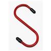 fiXte Ganci a S rivestiti in plastica con estremità in gomma per riporre cucina, garage, capanno, stalla 100 mm, confezione da 2, rosso