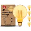 greenandco 4x Lampadina Vintage Edison LED | E27 G95 | ambra | 4W 200lm | 1800K luce extra calda | 320° | 230V | nessun sfarfallio | non dimmerabile