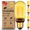 greenandco 4x Lampadina Vintage Edison LED | E27 T45 | ambra | 4W 200lm | 1800K luce extra calda | 320° | 230V | nessun sfarfallio | non dimmerabile