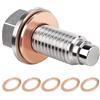 JNNJ Tappo Di Scarico Dell'olio Magnetico, Dado Di Scarico Della Coppa Magnetica, Tappo Scarico Olio Motore, Con Rondella Di Schiacciamento in Rame, Automotive Raccordi in Acciaio Inox(M12x1.75)