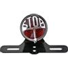 KaTur Supporto per targa in stile vintage con luce rotonda posteriore con scritta Stop fanale del freno per H arley B obber C hopper H onda Y amaha S uzuki K awasaki
