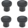 Ganter Normelemente Pomello zigrinato, dado zigrinato, pomello per armadio, pomello per mobili, GN 676-25-M6-SG, 4 pezzi, plastica, presa in ottone, manico 25 mm, filettatura M6
