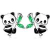 LINSTER Orecchini Panda per Bambini Argento 925 Orecchini Ipoallergenici a forma di Panda Carino, Regali di Compleanno per Ragazze e Donne Adolescenti