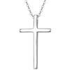 Carleen Collana Ciondolo Croce in Oro Bianco 14 carati (585) Solido Minimalista Gioielli per Donna Ragazza - Catena Lunghezza: 40 + 5 cm