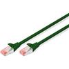 DIGITUS Cavo LAN Cat 6 - 3 m - Schermato S/FTP - 1 Gbit/s - 250 MHz - PoE++ - AWG 27/7 - LSZH - Cavo di rete RJ45 - Compatibile con Cat6A e Cat7 - Verde