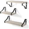 edihome, Mensole da Muro, Set di 3 Livelli, Galleggianti, Scaffali da Parete in Legno Naturale, Decorazione, ideale per Soggiorno, Camera da Letto, Bagno (Legna leggera)