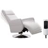 CAVADORE Cobra - Poltrona reclinabile in vera pelle, con 2 motori elettrici e batteria, 71 x 110 x 82 cm, colore: Bianco