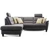 CAVADORE Palera - Divano letto a forma di L con funzione sleep/236 x 89 x 212, effetto pelle di bufalo, colore: Grigio scuro