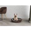 Italian Bed Linen Cuccia ENJOY per cani e gatti, Marrone/Grigio Chiaro 59 x 53 cm