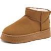 Rumkok Stivali Donna Caldo Stivali Da Neve Donna Comode Scarpe Da Neve Pelliccia Stivali Invernali Impermeabili Stivaletti Con Pelo Breve Moda