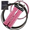 EVERFLY Corda Crossfit - Set 2 cavi 2 mm e 2,5 mm con protezioni - Corda professionale regolabile - Jumping Rope ad alta velocità - Boxe Fitness Palestra Cardio - Uomo e Donna (Rosa)