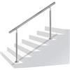 Aufun ringhiera per scale ringhiera per corrimano in acciaio inossidabile per scale, interni ed esterni, balcone, parapetto, argento, lunghezza: 80 cm, senza traverse
