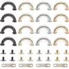 WADORN 16 Set Metallo D-Ring Connettore Laterale Borsa, 4 Colori Addensato Connettore Catena Borsa Fibbie Ponte ad Arco con Chiusura a Vite Sospensione Hardware per Artigianato in Pelle, 3.1×1.7×0.8cm