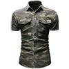 NF Camicia di Jeans Mimetica Verde Militare Camicia da Escursionismo All'aperto Manica Corta da Uomo Top Accessori da Caccia Abbigliamento Gilet da Tiro Tattico Abbigliamento da Campeggio