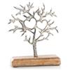 Logbuch-Verlag Figura decorativa albero della vita, 20 x 15 x 5 cm: scultura in metallo e legno con cuori, soprammobile moderno per soggiorno e ingresso, regalo matrimonio, compleanno e nuovi inizi