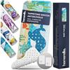 homerella® Tappetino antiscivolo vasca da bagno bambini 100 x 40 cm | Tappeto antiscivolo doccia bambini | Extra confortevole e antibatterico | INCL. GANCI (Mint)