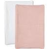 Babycalin Set di 2 custodie per fasciatoio bianco/rosa