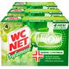 Wc Net - Tavoletta Profumoso 3 Effect, Detergente Igienizzante Solido per WC, Fragranza Lime Fresh, Lunga Duarata, 4 Pezzi x 3 ConfezionI