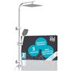 EISL EASY DELUXE DX12011, Set doccia senza rubinetto, con grande doccia a pioggia in acciaio inox (300 x 300 mm) e doccetta, colonna doccia, colonna doccia senza miscelatore