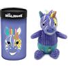 Les Déglingos - Peluche con confezione regalo Grand Simply Kiprokos La zebra - Ideale come primo peluche - Peluche viola e colorato in velluto a coste - Adatto fin dalla nascita - 23 cm Seduto