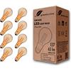 greenandco 8x Lampadina Vintage Edison LED | E27 A60 | ambra | 2W 65lm | 1800K luce extra calda | 320° | 230V | nessun sfarfallio | non dimmerabile