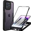 Yutwo Cover Compatibile con iPhone 15 Pro Antiurto Custodia per iPhone 15 Pro 360 Gradi con Protezione dello Schermo Integrata Rugged Full Body Protettivo Case Trasparente TPU Cover per Apple 15 Pro, Nero