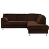 CAVADORE Belfast - Divano ad angolo destro con ottomana e angoli imbottiti, 243 x 88 x 218 cm, in microfibra, colore: Marrone