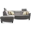 CAVADORE Palera - Divano letto a forma di L con funzione sleep/236 x 89 x 212, effetto pelle di bufalo, colore: Grigio chiaro