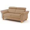 CAVADORE Divano a 2 posti Ammerland in vera pelle con anima a molla + regolazione testiera / 156 x 84 x 93 / pelle beige
