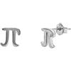 ScienceFox π Orecchini con simbolo Pi, in argento Sterling 925, in oro rosa, regalo per appassionati di matematica, Argento