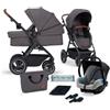 Kinderkraft Passeggino B Tour 3 in 1 Mink Pro Grigio Scuro