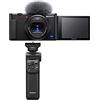 Sony Vlog Camera ZV-1 Fotocamera Digitale con Schermo LCD Direzionabile Ottima per Vlog e Video 4K + GP-VPT2BT Shooting Grip Bluetooth con Funzione Telecomando Wireless e Treppiedi, Nero