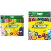 CRAYOLA Profumelli Pennarelli Lavabili E Profumati Per Bambini A Punta Grossa, Per Scuola E Tempo Libero, 12 Colori & I Profumelli Pastelli A Cera Profumati Gira E Colora, 12 Pezzi