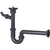 Cornat Rezyklat T317416R - Sifone tubolare per lavabo, 1 1/4 pollici x 32 mm, con attacco per dispositivo e valvola di scarico, realizzato in plastica riciclata, qualità tedesca