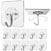 WOVU Ganci da parete 15 kg, trasparenti, riutilizzabili, senza cuciture, per appendere, impermeabili, resistenti all'olio, per bagno, cucina, per vestiti, asciugamani, bagno, soffitto, confezione da 10