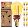 greenandco 10x Lampadina Vintage Edison LED | E14 ST45 | ambra | 2W 65lm | 1800K luce extra calda | 320° | 230V | nessun sfarfallio | non dimmerabile