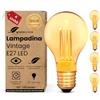 greenandco 4x Lampadina Vintage Edison LED | E27 A60 | ambra | 2W 65lm | 1800K luce extra calda | 320° | 230V | nessun sfarfallio | non dimmerabile