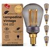 greenandco 4x Lampadina Vintage Edison LED | E14 ST45 | grigio | 2W 45lm | 1800K luce extra calda | 320° | 230V | nessun sfarfallio | non dimmerabile