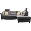 CAVADORE Palera - Divano letto a forma di L, con funzione letto, 236 x 89 x 212, effetto pelle di bufalo, colore: grigio scuro