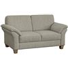 CAVADORE Byrum - Divano a 2 posti in stile rustico con anima a molle, adatto per elegante divano Byrum / 156 x 87 x 88 / tessuto piatto: grigio