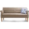 CAVADORE Divano a 3 posti Kira con anima a molla, per cucina, sala da pranzo, con braccioli, 189 x 94 x 81, effetto pelle beige