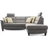 CAVADORE Palera - Divano letto a forma di L, con funzione letto, 236 x 89 x 212, effetto pelle di bufalo, colore: Grigio chiaro