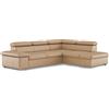 CAVADORE Divano letto Valerie in pelle con pouf/divano angolare con funzione sleep + regolazione testiera / 272 x 73 x 226 / vera pelle beige