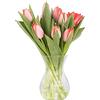 TREND FOR HOME Fiori Vaso a Tulipano 18 cm - Trasparente Con Striature Longitudinali - Vetro Moderno da Interno, ⌀ 11 cm, 1229 ml, Lyra Luminous