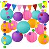 YBwanli YBwanl lanterne di carta lanterne di carta colorate Siapplicano temi decorativi:battesimo addobbi compleanno bentornato decorazioni giardinoappendere16pezzi creatori atmosfera per feste riutilizzabili
