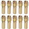 sourcing map 10 mandrini in ottone da 3,2 mm, mini smerigliatrice elettrica, cambio rapido, set di punte per utensili rotanti, diametro del gambo 4,3 mm