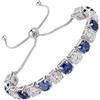 LOVANS Bracciale Tennis Donna Argento, Braccialetto con Zirconi, Idee Regali Natale Regalo Gioielli per Mamma Ragazza Sorella Fidanzata, Adatto per Polsi 8-22 cm [Blu&Bianco,6MM]