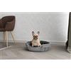 Italian Bed Linen Cuccia ENJOY per cani e gatti, Grigio Chiaro/Grigio Scuro 59 x 53 cm