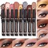 Beauty Searcher Set di 8 penne per ombretto, luccicante e neutro, color crema metallica, colore marrone, resistente all'acqua e a lunga durata, illuminante per gli occhi, matita colorata (B)